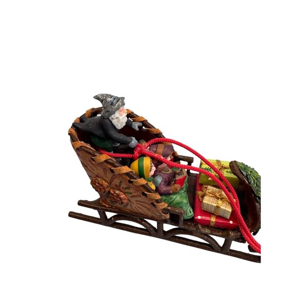 Wizard Santa Sleigh With Kids and Polar Bears Figurine 12" Display - Picture 3 of 7